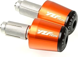 Motorcycle End Grip Slider Motorcycle 7/8"22mm Handlebar Grips Cap Hand Bar Ends Handle Plugs Slider For Ya-ma-ha YZF-R25/YZF R25/YZFR25 2015-2017 2016 (Color : Titanium)