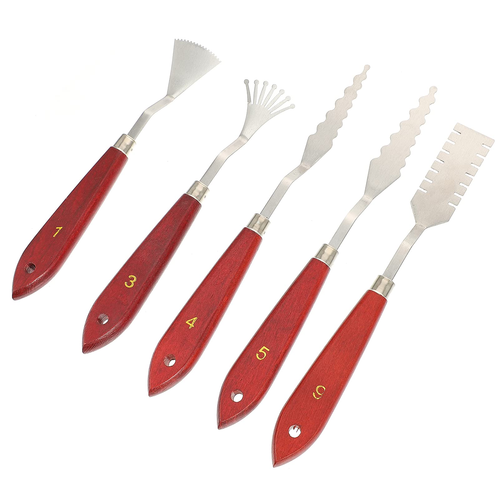 EXCEART Oil Painting Knife Set 5pcs Paint Knife Set Scraper Strong Break-Resistant Easy to Clean