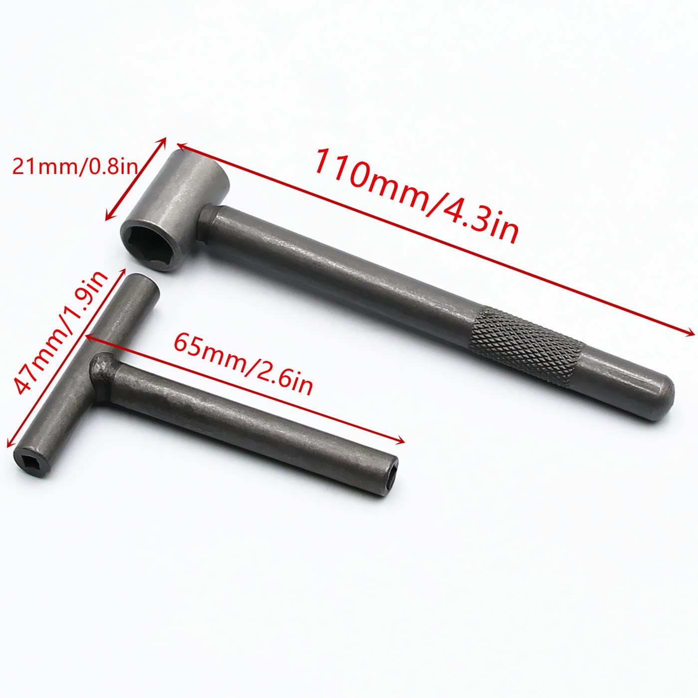 YOUSEMOT Motorcycle Engine Valve Screw Adjustment Tool, Socket Screw Spanner 8-10mm T Type Spanner Square Hexagonal Hole Tool (5Pcs/Set)