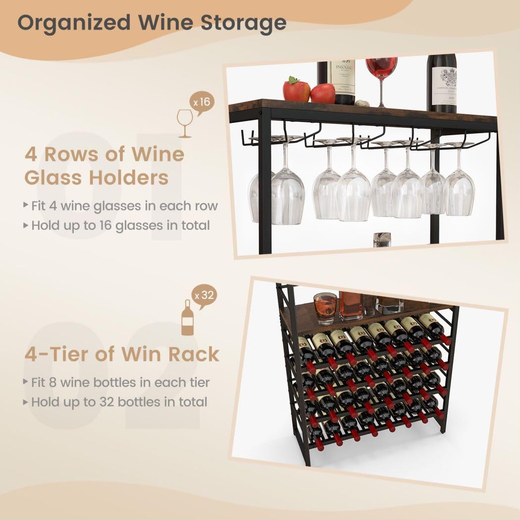 Amazon｜ワインラック 32ボトルワインラック、6段ワインバー