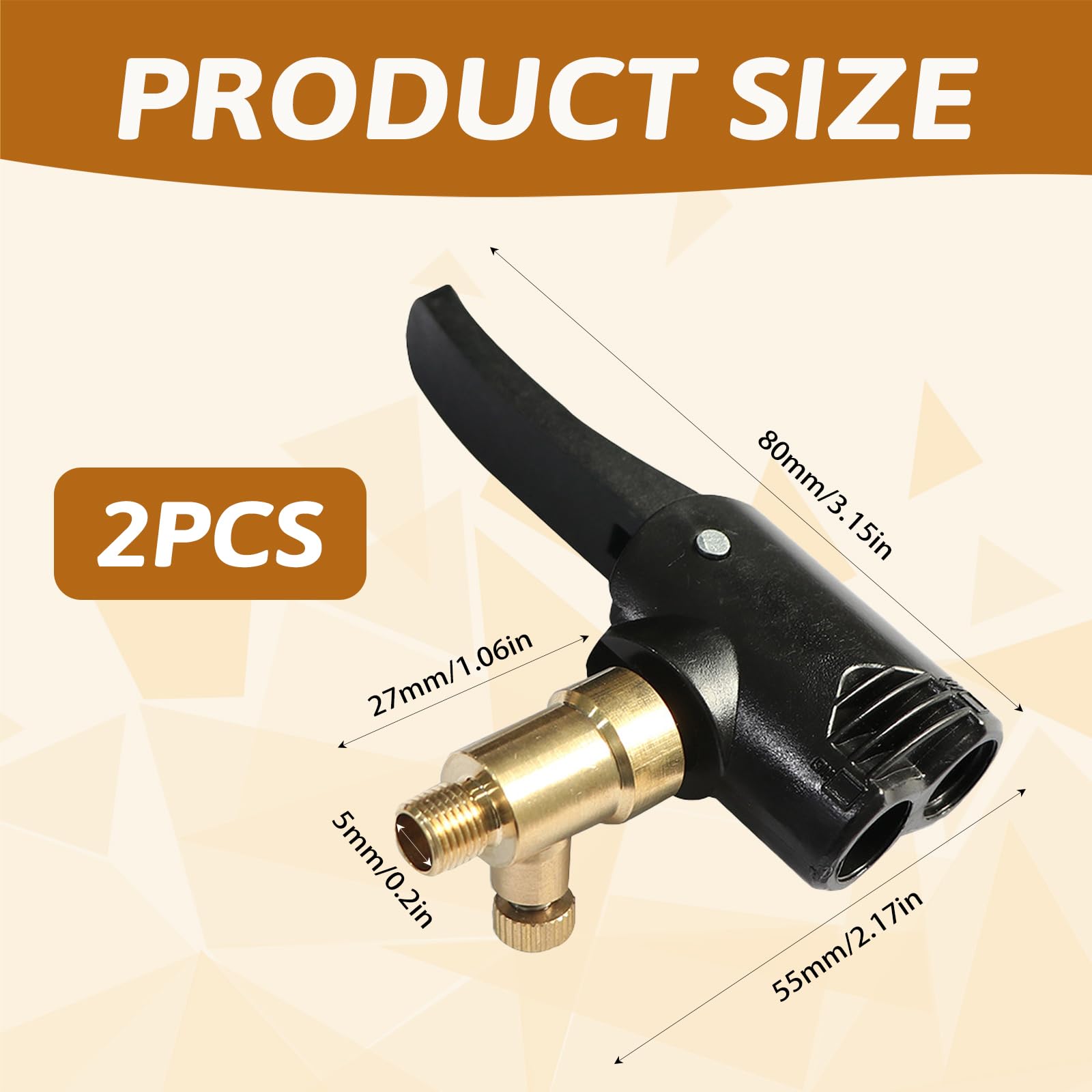 2 PCS Universale Connettore Valvola Pneumatica, Adattatore Gonfiaggio Pneumatici Tyre inflator Connector Gonfiaggio Pneumatici 2 in 1 per Gonfiatori Pompa d'Aria Compressore (Deflatable)