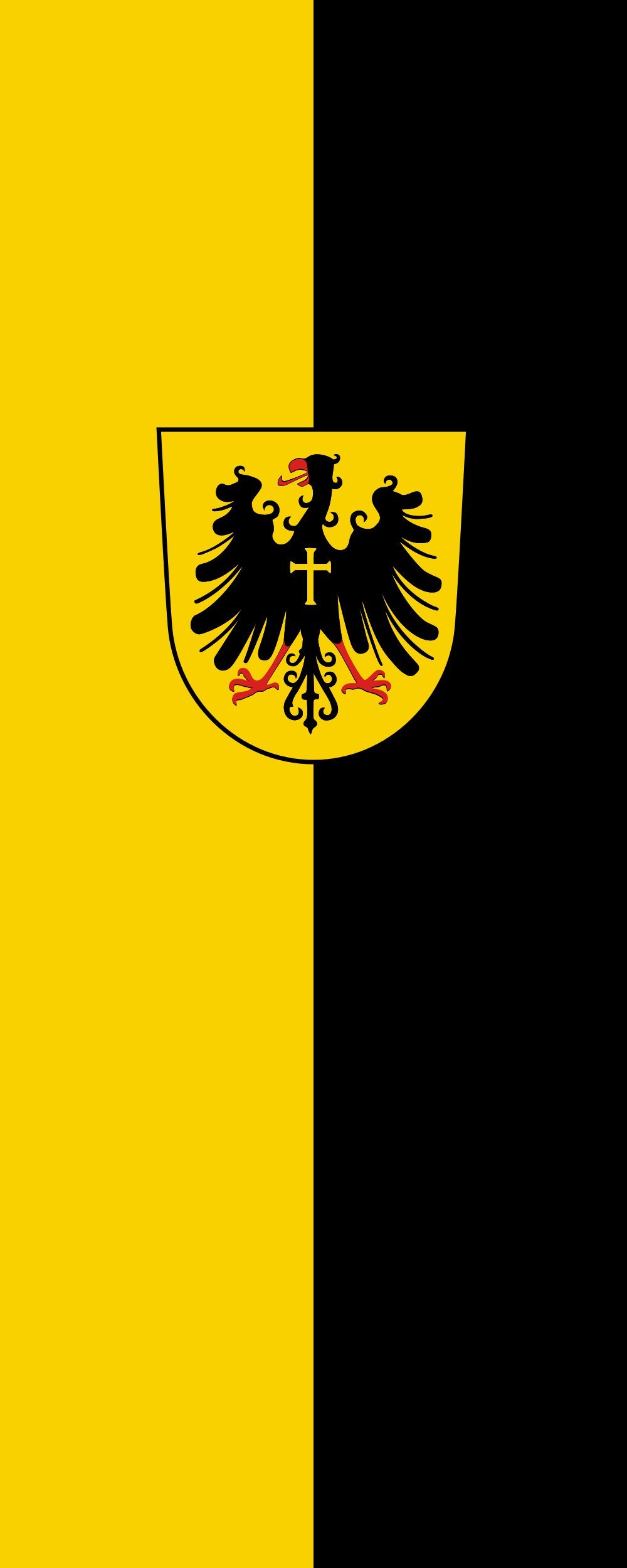 Drapeau Rottweil portrait de 3.5m² mesurant 300x120cm pour pavoisement extérieur