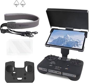 Remote Control Sunshade for DJI Mavic 4 RC Pro 2 Remote Control Silicone Case Sleeve/Controller Screen Protector & Adjustable PU Neck Strap & Standard Lanyard Screw Accessories