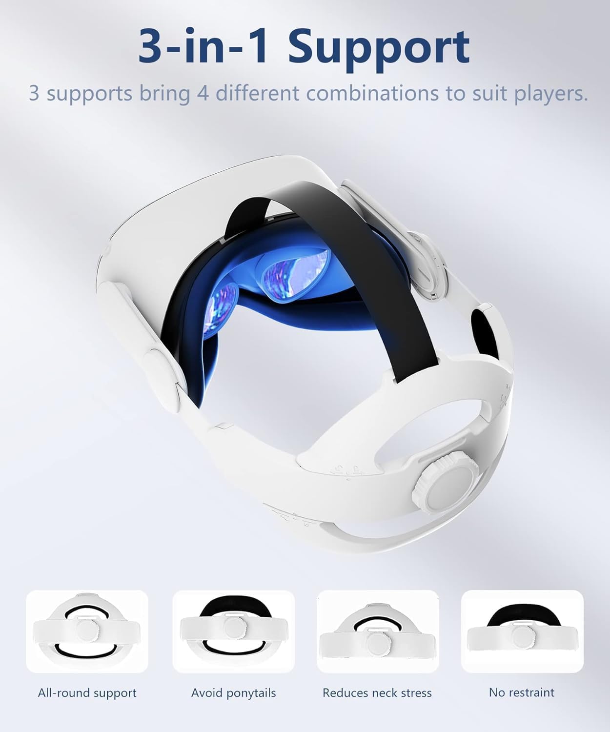 Saqico Head Strap for Oculus Quest 2 with 5000mAh Head Strap Battery Pack Compatible with Oculus/Meta Quest 2