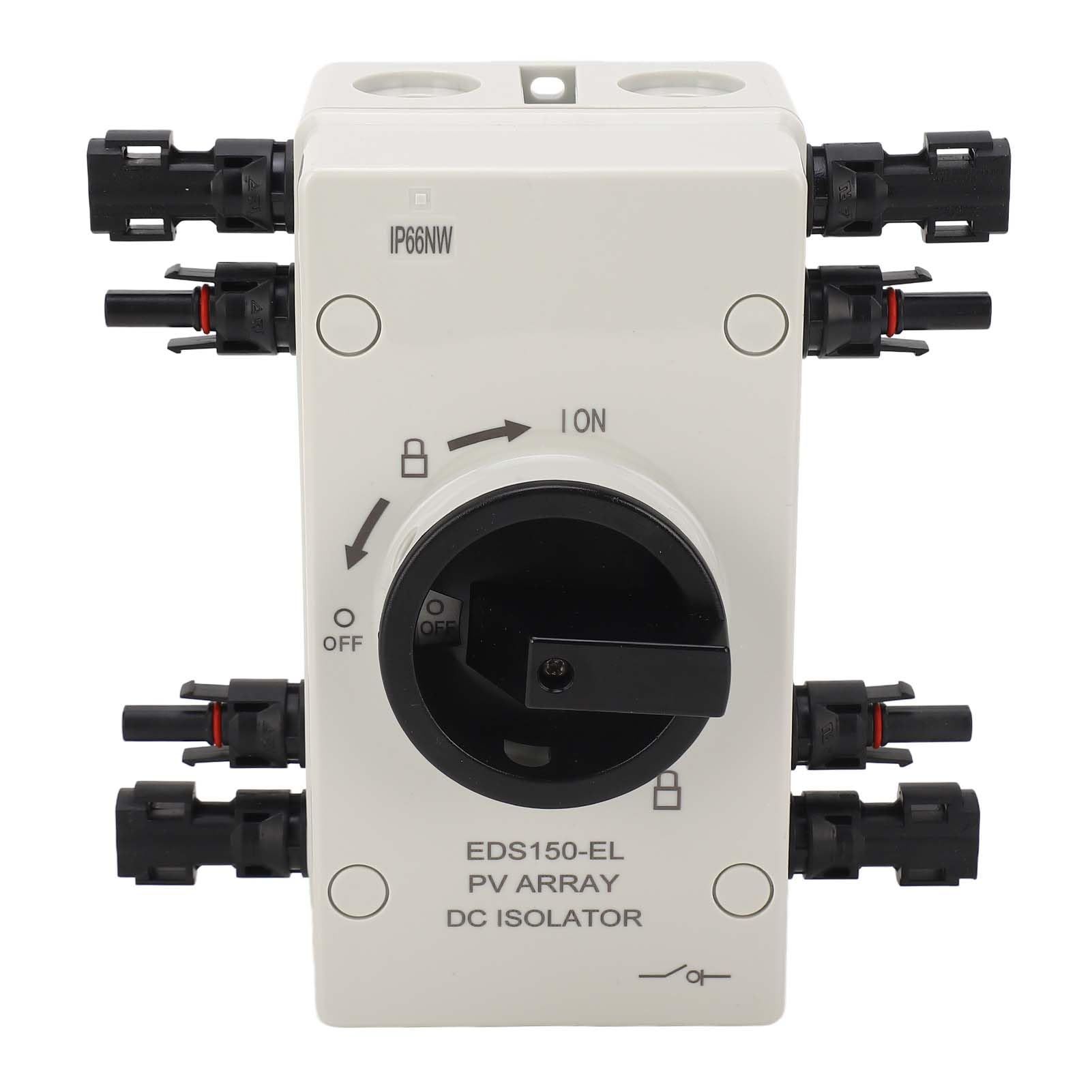 YWBL-WH Sezionatore Solare Fotovoltaico 4P, Isolatore 1000V 32A IP66 Impermeabile Flessibile a Parete con Buona Dissipazione del Calore, 3 Posizioni Bloccabili per Solare Domestico