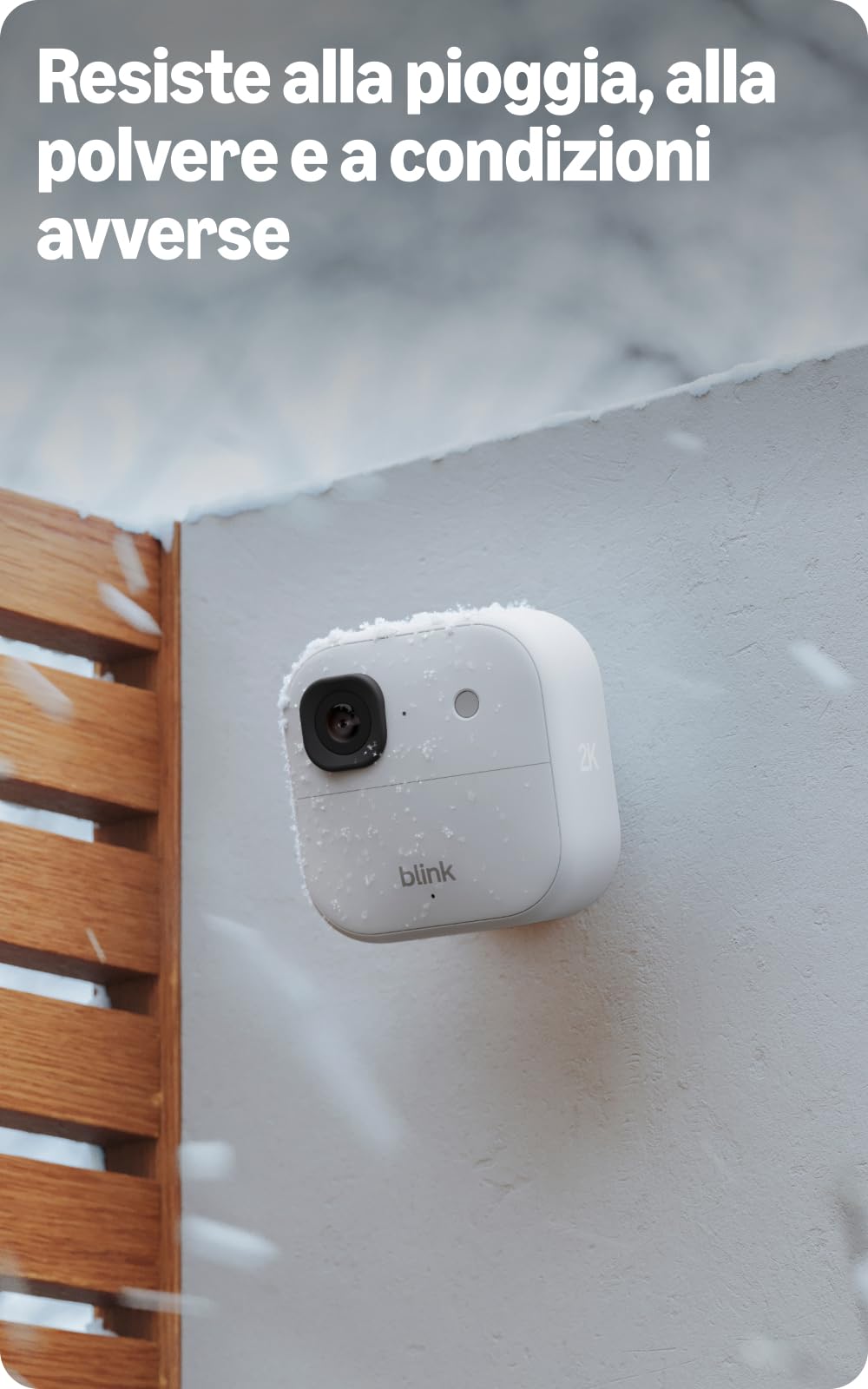 Videocamera esterna 2K+ Blink (ultimo modello) + Blink Videocitofono cablato 2K+ (ultimo modello) — Sistema da 3 videocamera, bianco