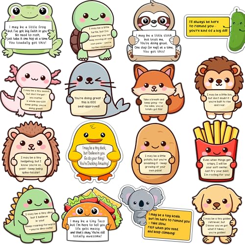 16PCS Emotional Support Animal Fridge Magnets – Uplifting Affirmation Gifts for Kids, Refridgerator Cabinet Door Dishwasher for Home/Office Decoration, Children