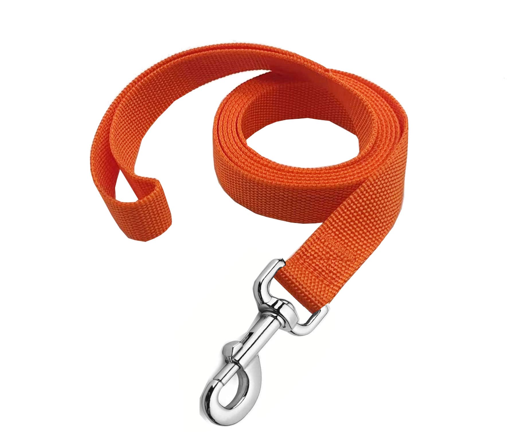 Strong Nylon Dog Leash, 4FT/ 5 FT/ 6FT Dog Leashes for Medium Large Dogs (5FT, Orange)