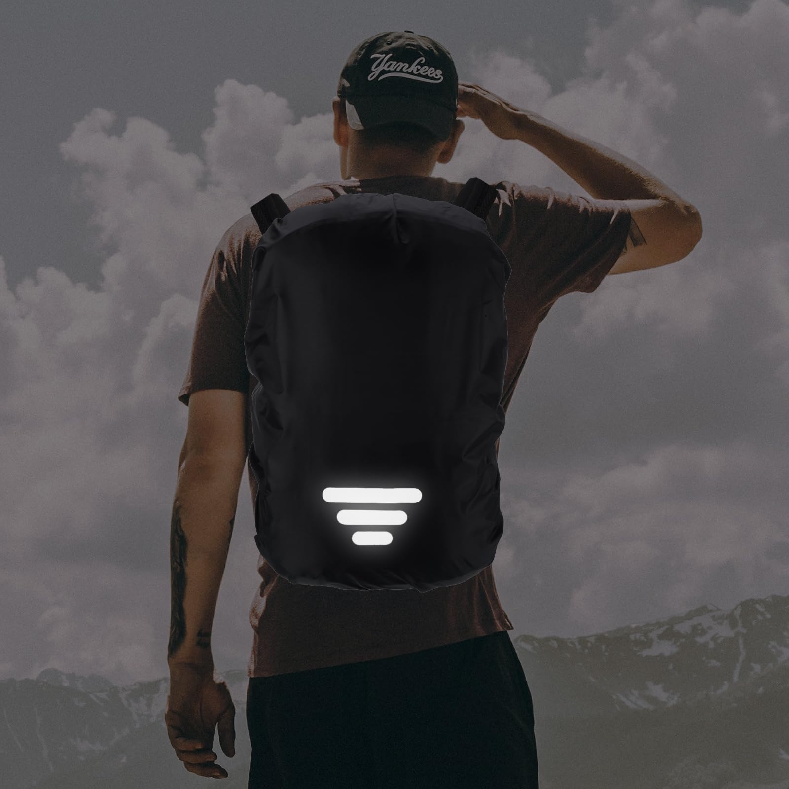 M METERXITY Backpack Rain Cover - Waterproof Lightweight Cover with Reflective Strap, Apply to Cycling/Hiking/Mountain Climbing (18-30L, S, Black)