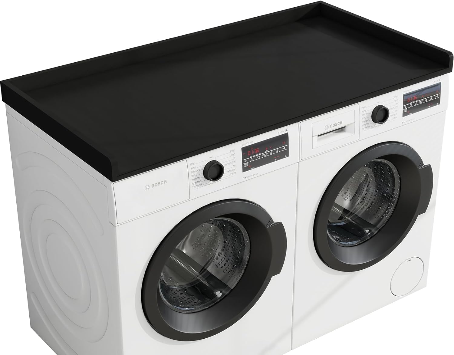 washer dryer countertop, 54" width * 27.4” depth washer and dryer covers for the top for laundry room organization, washer and dryer countertop shelves, black