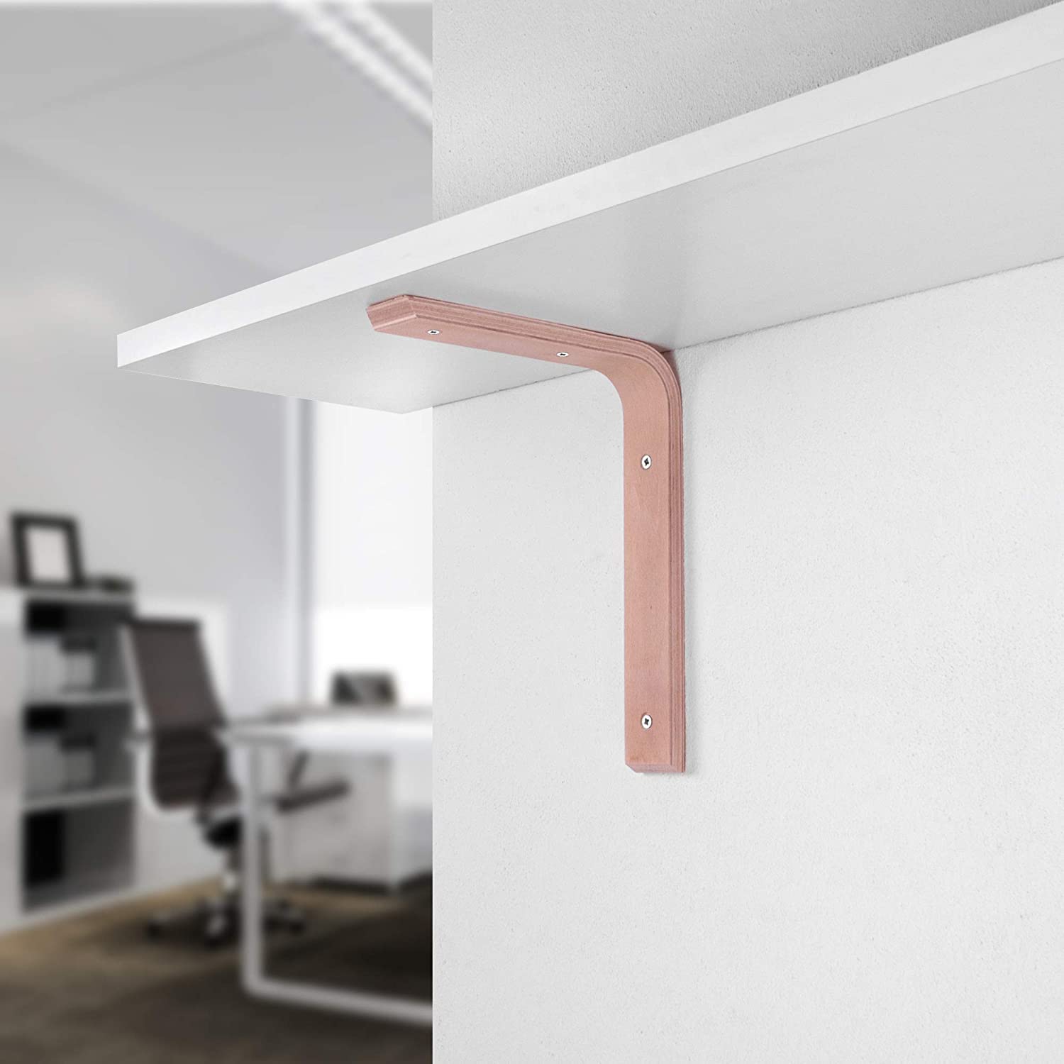 Gedotec COUNTRY - Console in legno di faggio, 150 x 100 mm, 2 pezzi, adatto per librerie