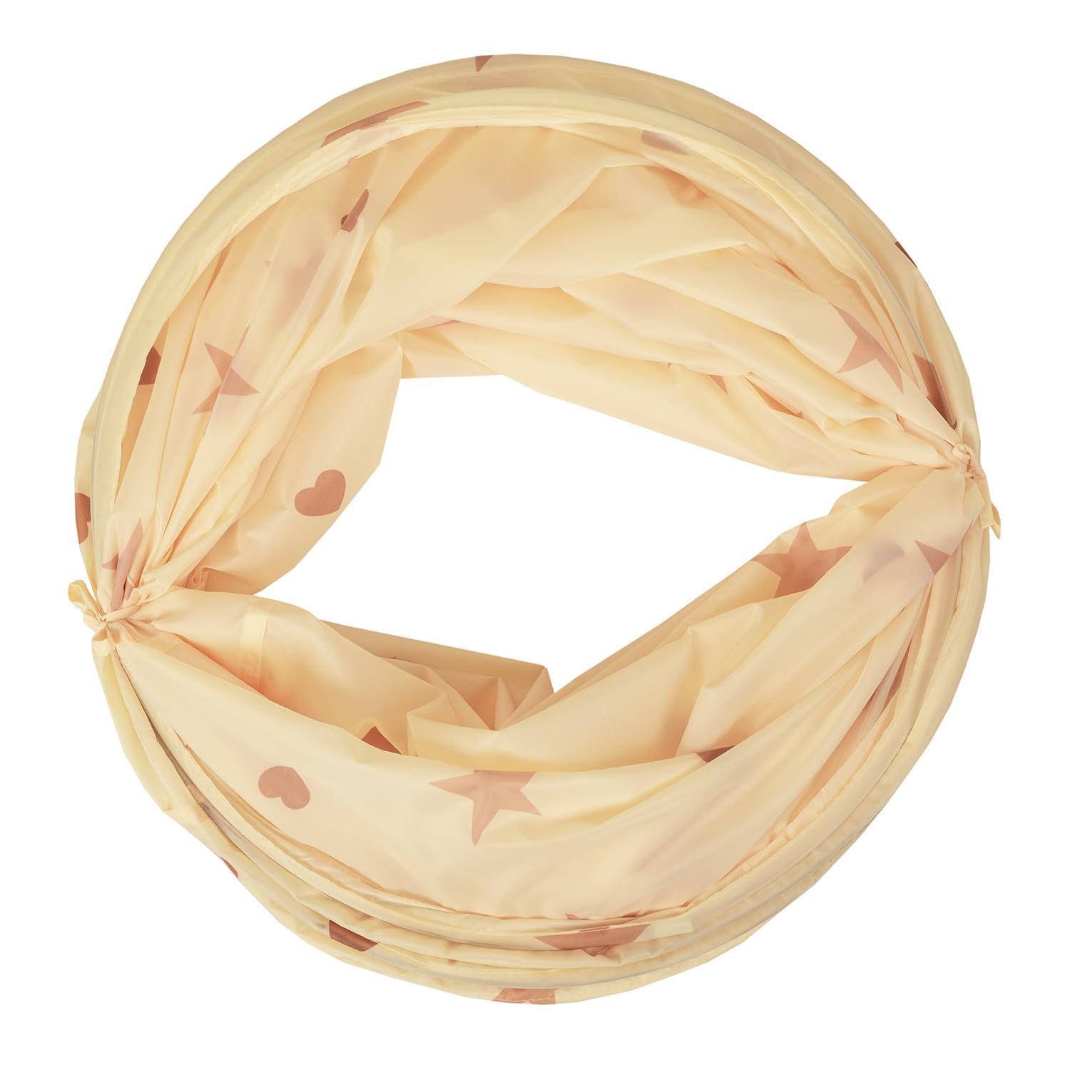 Selonis Pop-Up Tunnel Für Kinder Mit 400 Bälle Faltbarer Spieltunnel Flexibel Krabbeltunnel, Hellbeige: Pastellbeige/Kupferrot/Perle