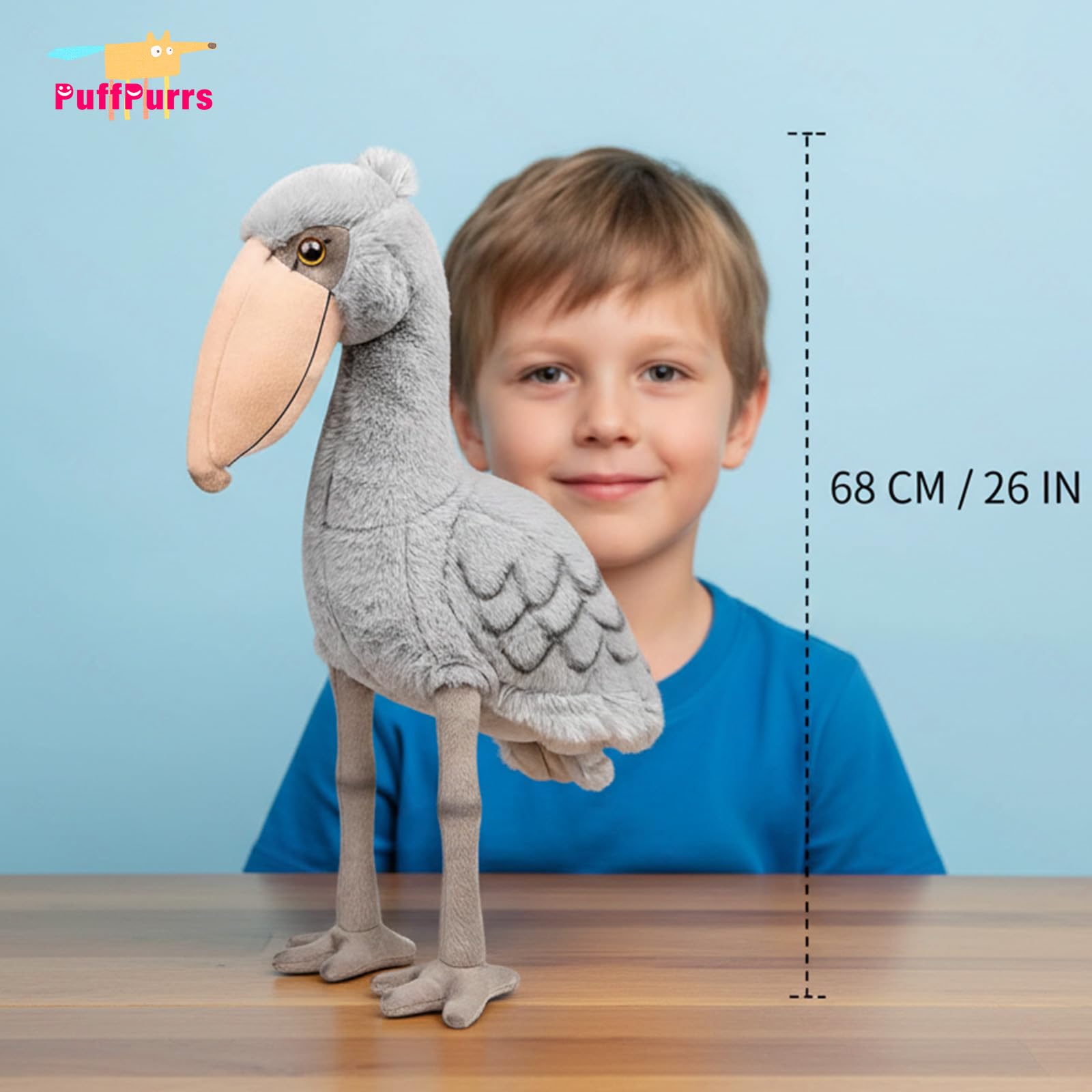 Symulacja dzióbek na buty Plush Toy Stuffed Animals - miękki, realistyczny 25 cm szary