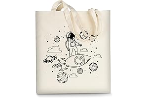 CUTE LITTLE FOLKS Canvas Tote Bag for School Library Book Bag, Washable...