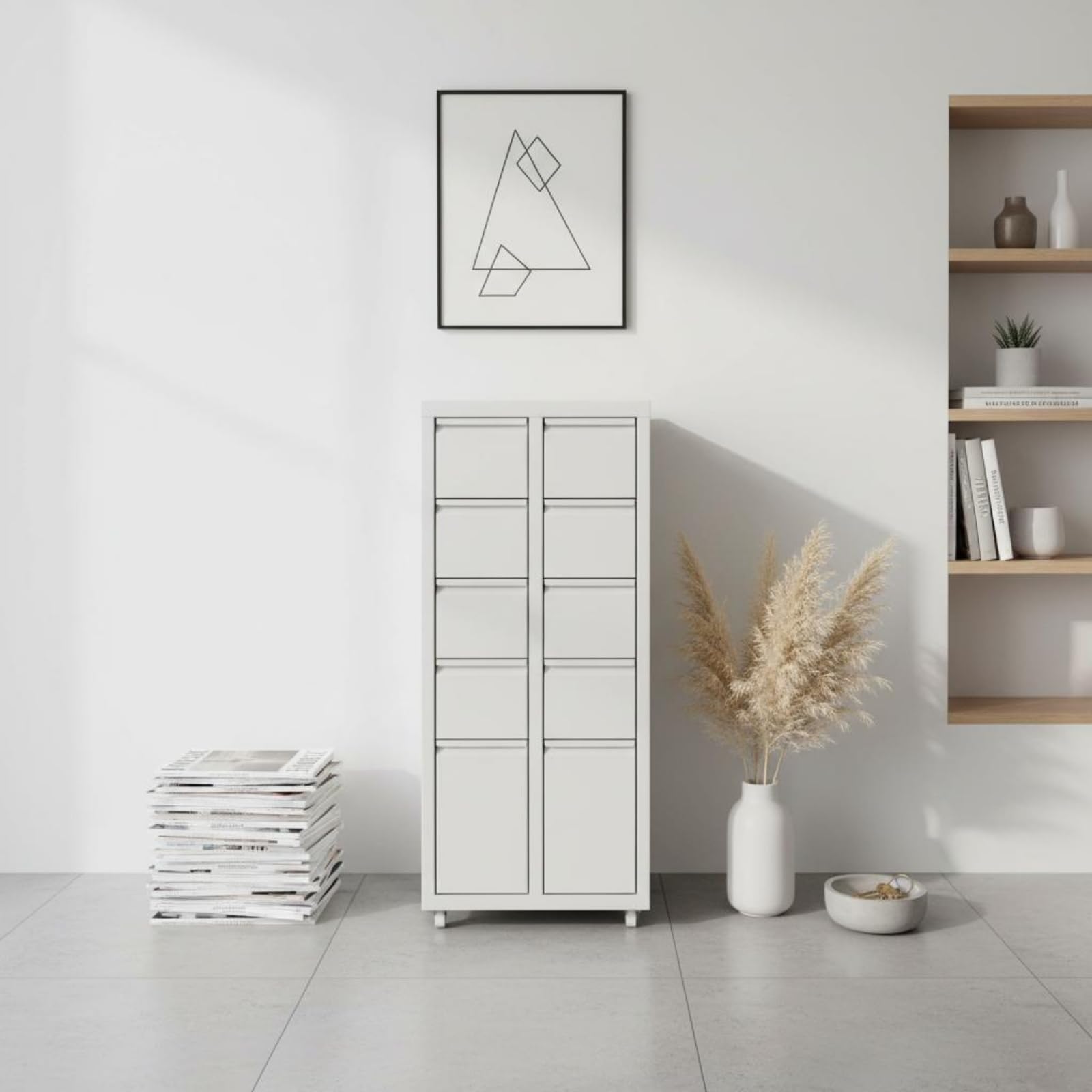 Cajonera de Almacenamiento con Cajones Mueble de Archivo Gabinete Metálico Gabinete Bajo Escritorio en Acero Laminado en Frío Mantiene el Escritorio, Verde