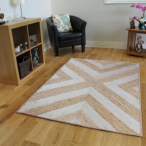 Tapis en jute résistant trafic intense | Solution entrée et salon propre 1,2m - 3
