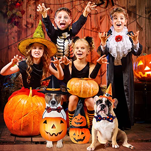4 Pcs Halloween Dog Collar With Bow Tie Adjustable Basic Dog Collars Soft Comfortable Halloween Dog Cat Collar With Plastic Buckle For Puppy Small Medium Large Dogs Pets(Large) #TOP6