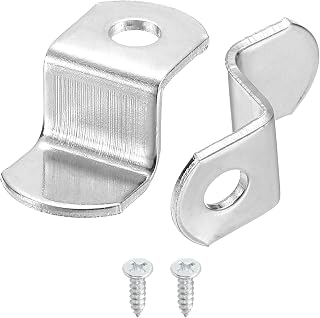 uxcell 15 Pcs 3/8" Offset Canvas Clips, Picture Framing Mirror Clips Z Shape Canvas Painting Mounting Clips with 1 Mounting Hole with Screws, Silver