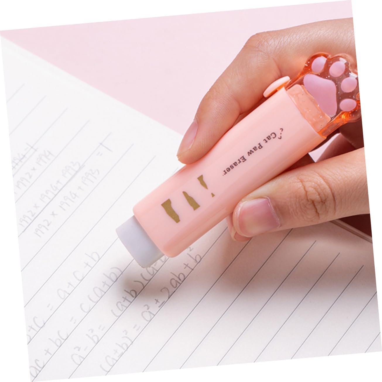 SHINEOFI 8pcs Cute Paw Erasers Retractable Eraser and Portable School Supplies for Boys and Girls and Students for Classroom Use