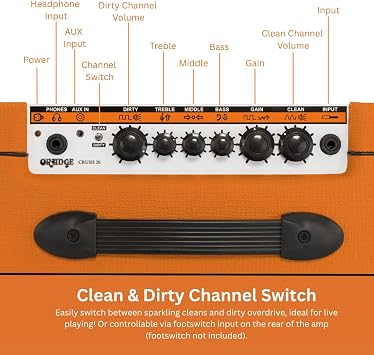 Orange Crush 20 20W 8 2-Channel Guitar Amplifier and Speaker Combo, Orange