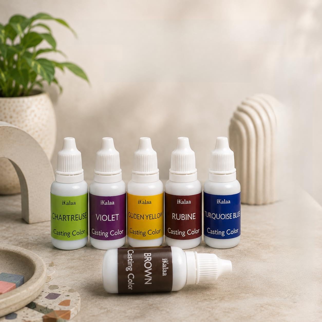 iKalaa® Casting Set for Castin, Concrete & DIY Art | Highly Concentrated Liquid for Craft & Sculpture (Artistic 6 Colors)-image-31