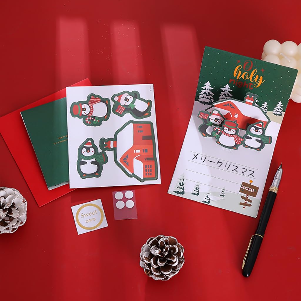 Amazon | クリスマスカード セット 3D 立体 メッセージカード xmas