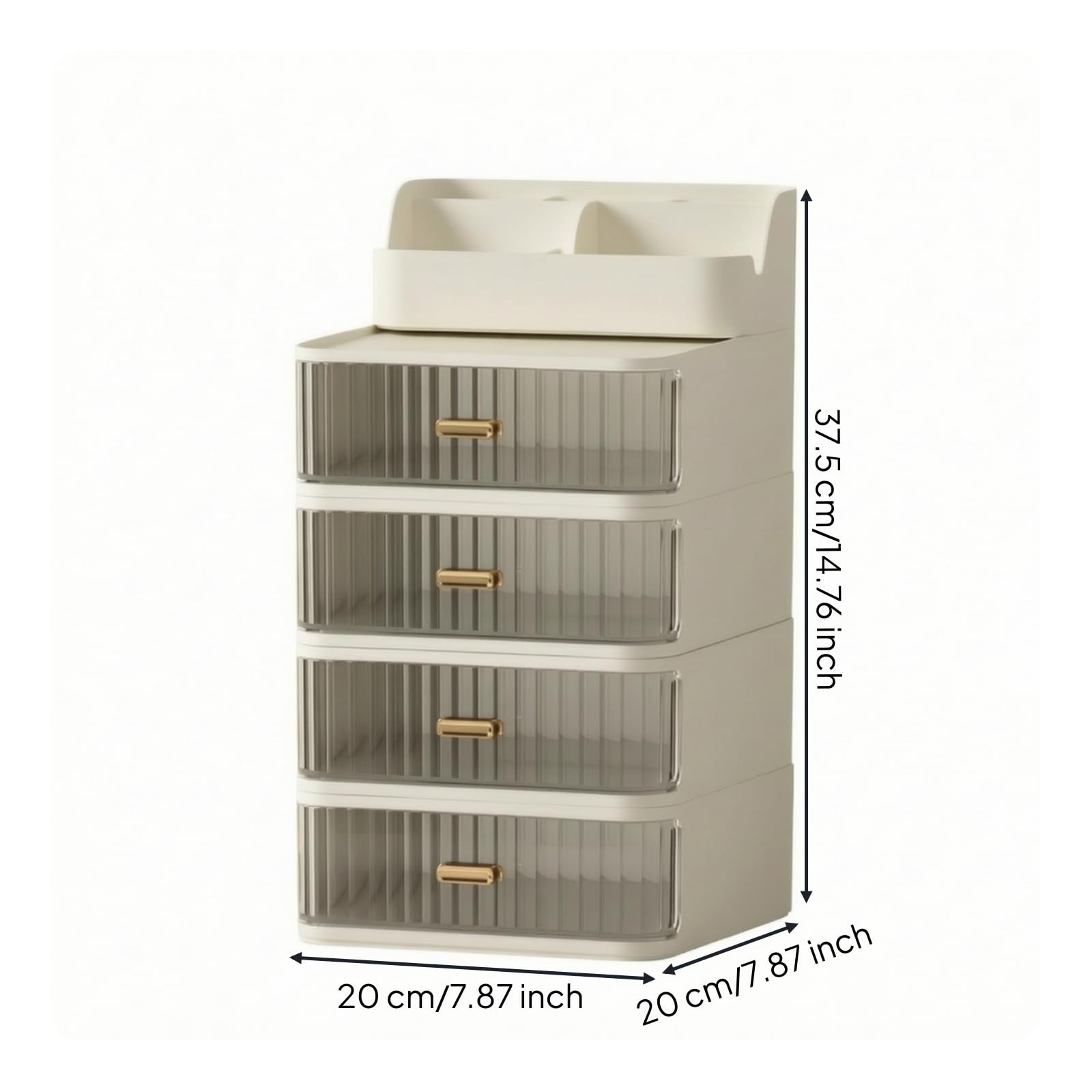 Organizzatore con Cassetti Salvaspazio Porta Penne da Scrivania Multi Livello Portaoggetti per Impiegati, Ufficio, 20 20 37.5 Cm