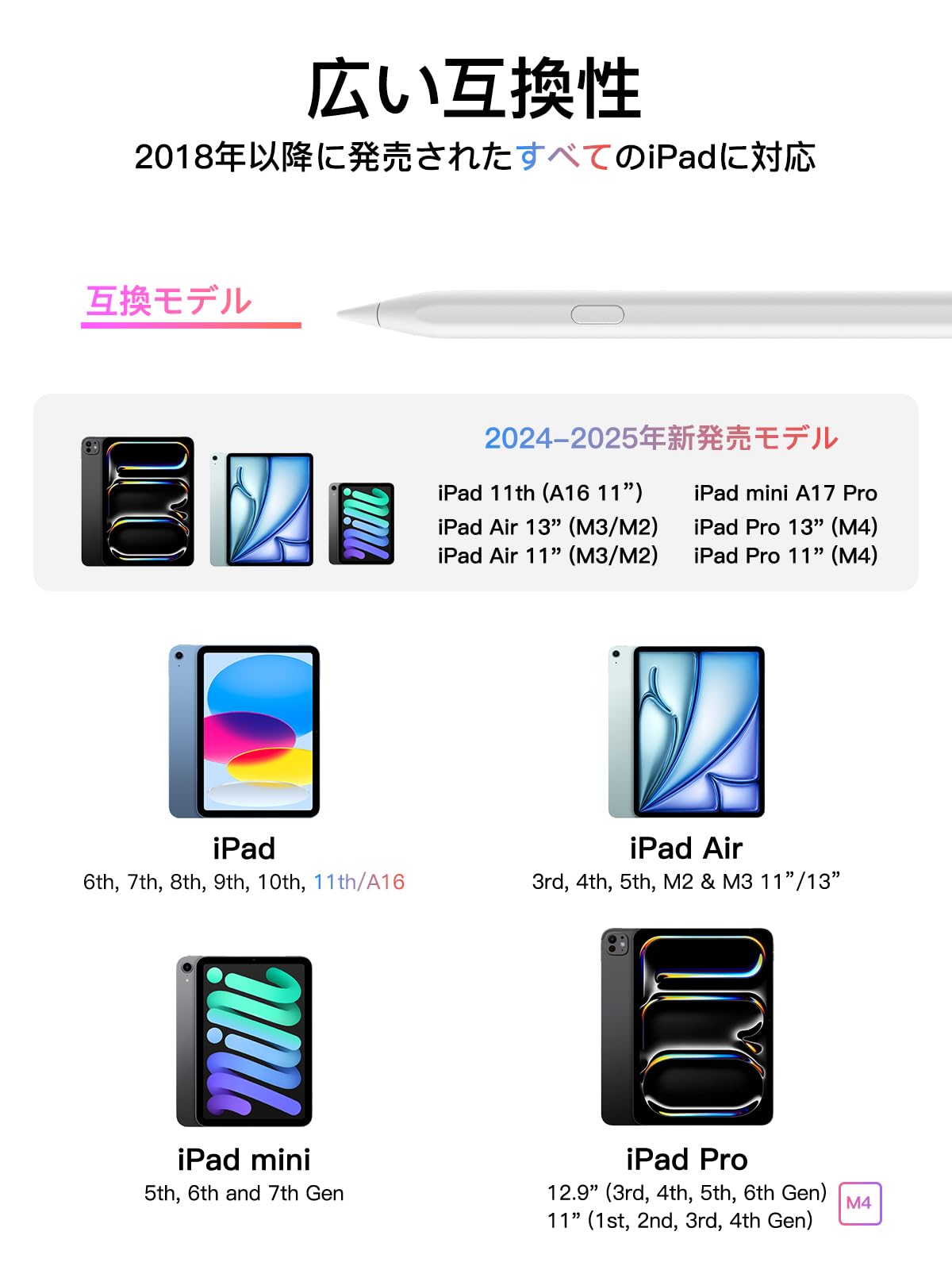 Amazon | 【ワンクリック取り消し】アップルペンシル 2018〜2025年iPad
