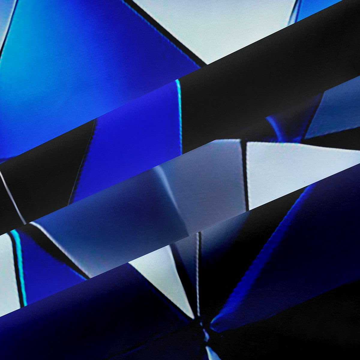 Homemissing Cortinas geométricas negras y azules para dormitorio, sala de estar, cortinas opacas abstractas 3D, cortinas opacas artísticas estéticas para oscurecer la habitación, 2 paneles de 46 x 72