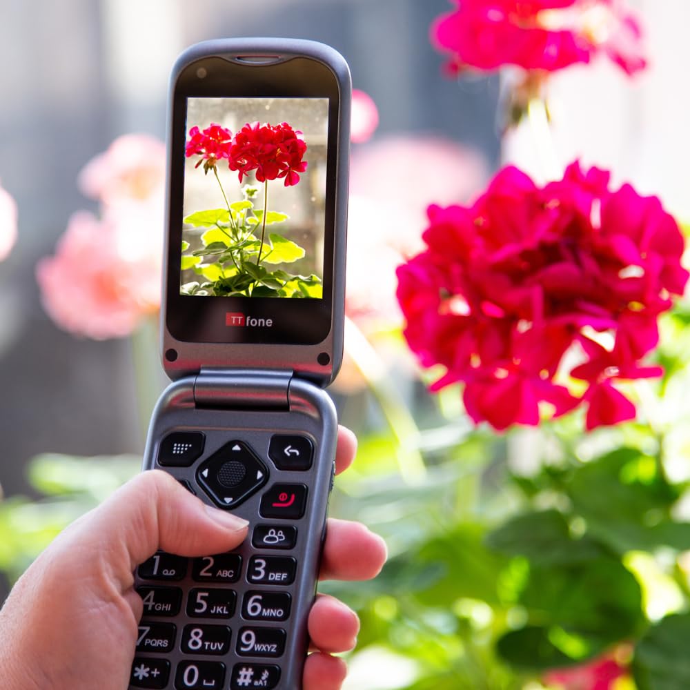 TTfone TT970 Whatsapp 4G con Pantalla táctil, teléfono móvil Flip de botón Grande para Personas Mayores - Prepago con Pago a Medida Que se USA - Fácil y Simple de Usar (£0 de crédito, Vodafone)