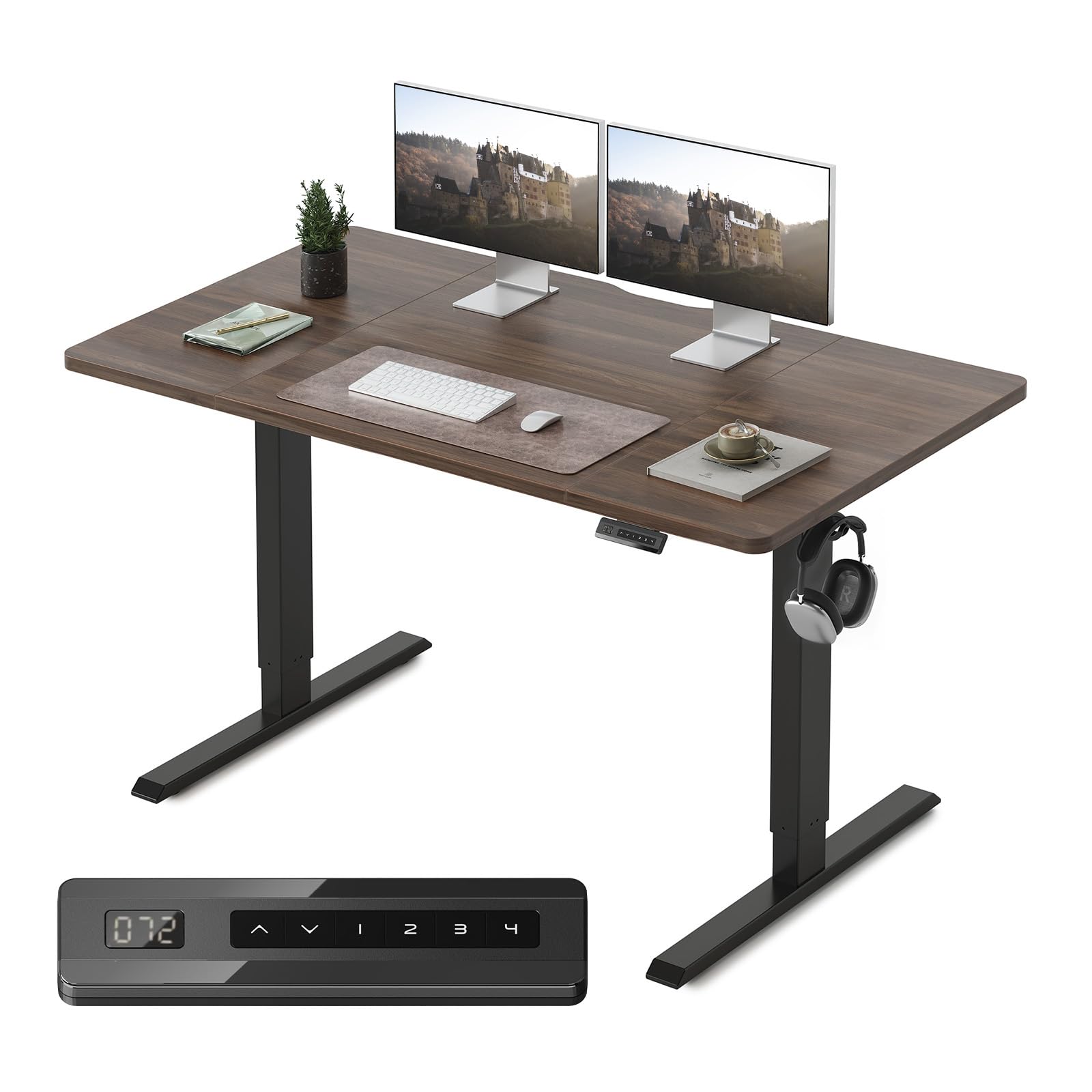 電動 昇降デスク幅140cm奥行60cm高さ72-118cmスタンディングデスク 電動 昇降デスク 幅140cm 奥行60cm 高さ72-118cm Amazon | FEZIBO 電動