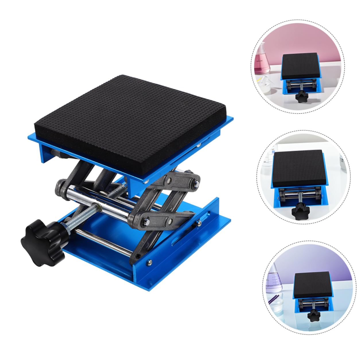 Veemoon Plataforma Elevadora de Laboratorio de Aluminio 15x15cm con Diseño Antideslizante y Amortiguación para Equipos Científicos y Experimentos