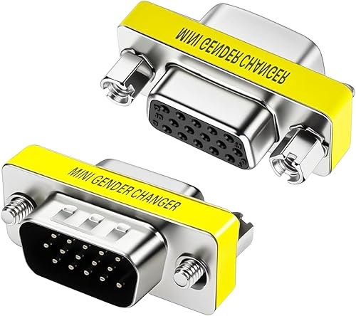 Miniatura 3 de Adaptador VGA, paquete de 5 acopladores macho a hembra, cambiador de género de alta resolución, SVGA, XGA, UXGA, Full HD, compatible con WUXGA, para