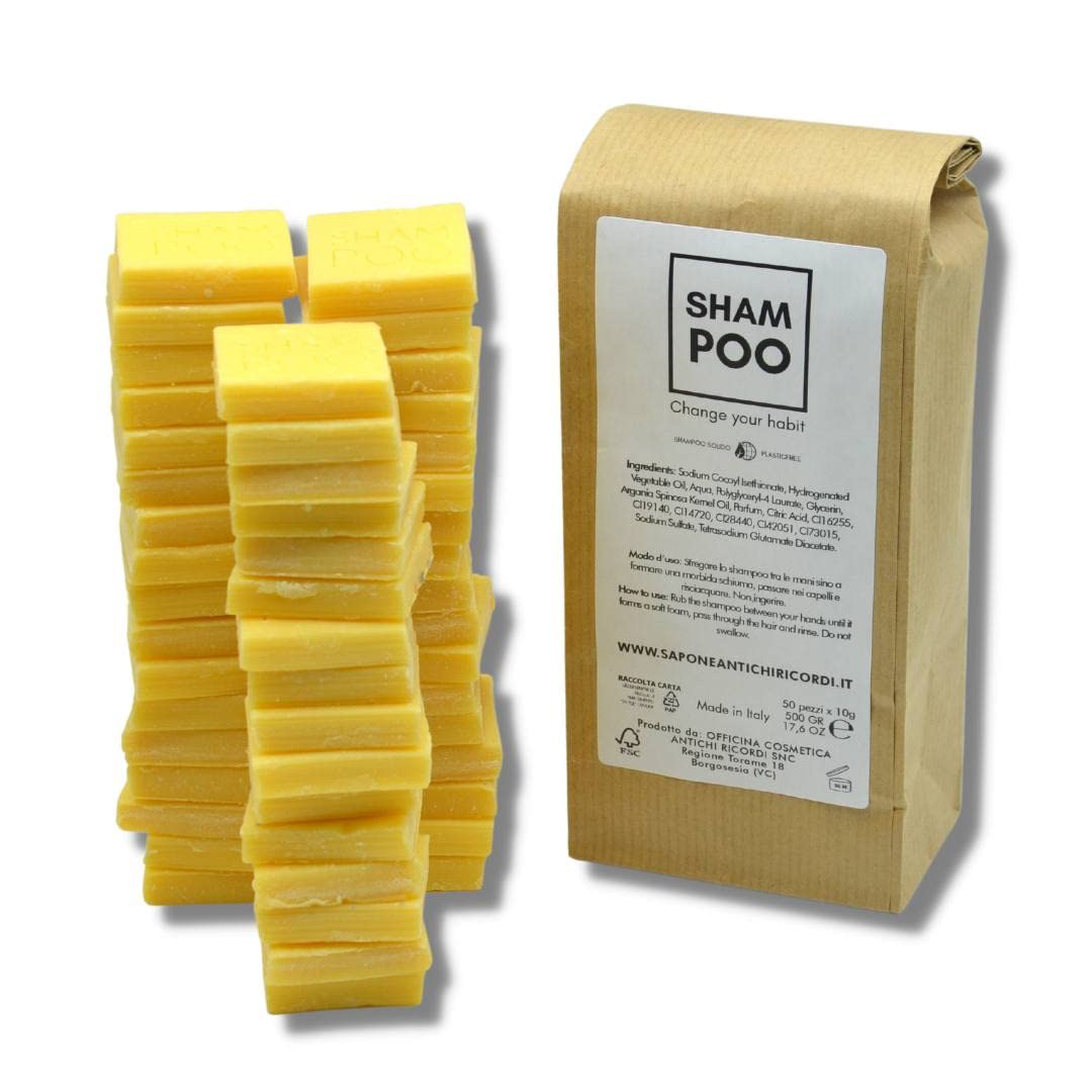 Linea Cortesia plastic free per Hotel, B&B, Agriturismo - Confezione da 50 pezzi di shampoo solido - Zerowaste