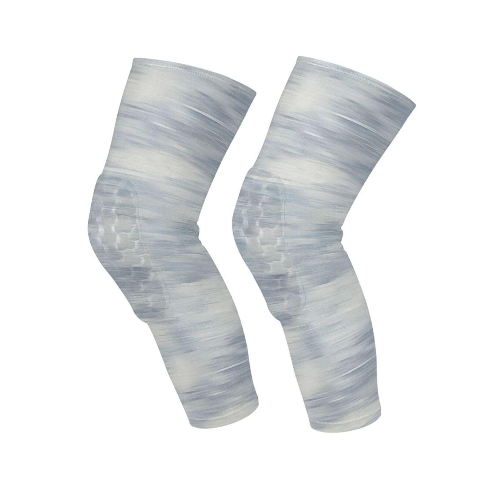 JUNZAN Strokes Blues and Gray Basketball Knee Pads for Youth Kids Wrestling Knee Pads with Sleeves Sport Kneepads for Volleyball Football