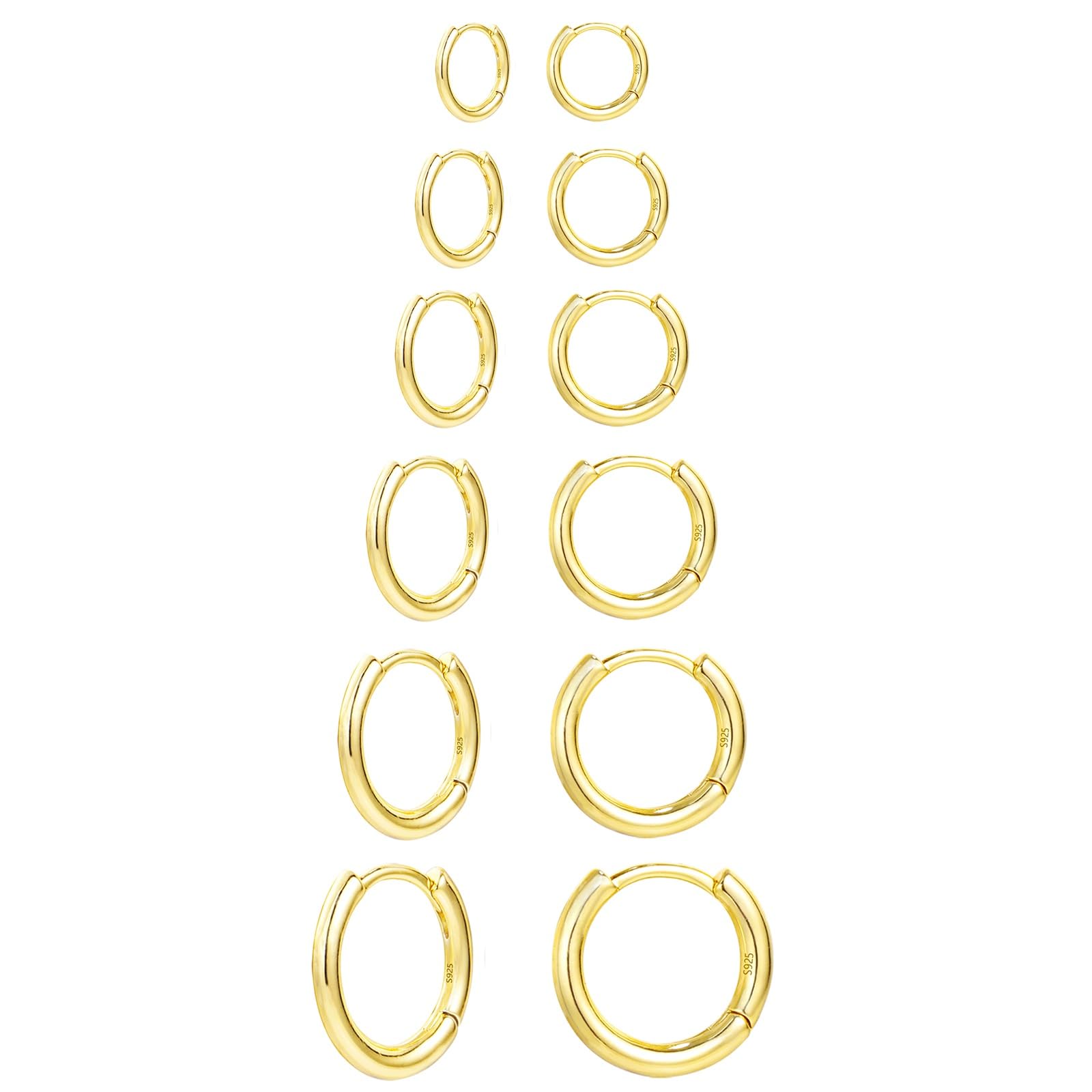 KISSPAT orecchini a cerchio in oro da donna, orecchini a cerchio in argento sterling 925, piccoli orecchini a cerchio in oro ipoallergenici leggeri per fori piercing multipli