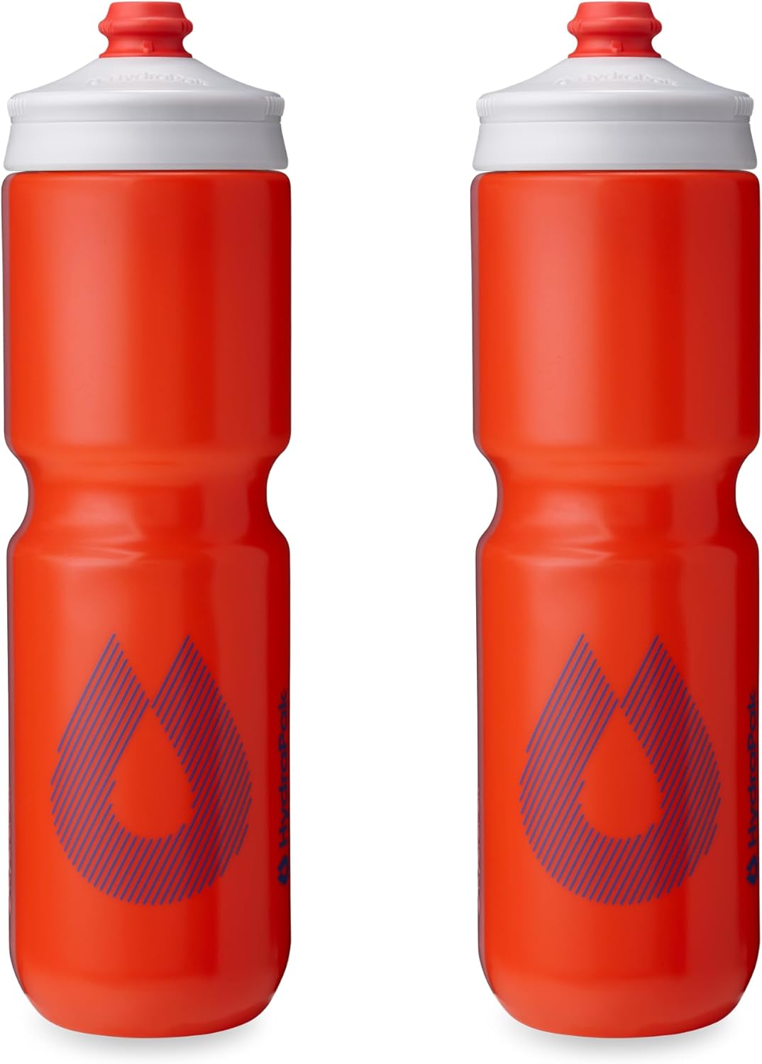 HydraPak Breakaway Surge Lightweight Bike Water Bottle 2-Pack (20oz, 25oz, 30oz) - High Flow, Cycling & Sports Squeeze Bottle Orange 30oz/880ml