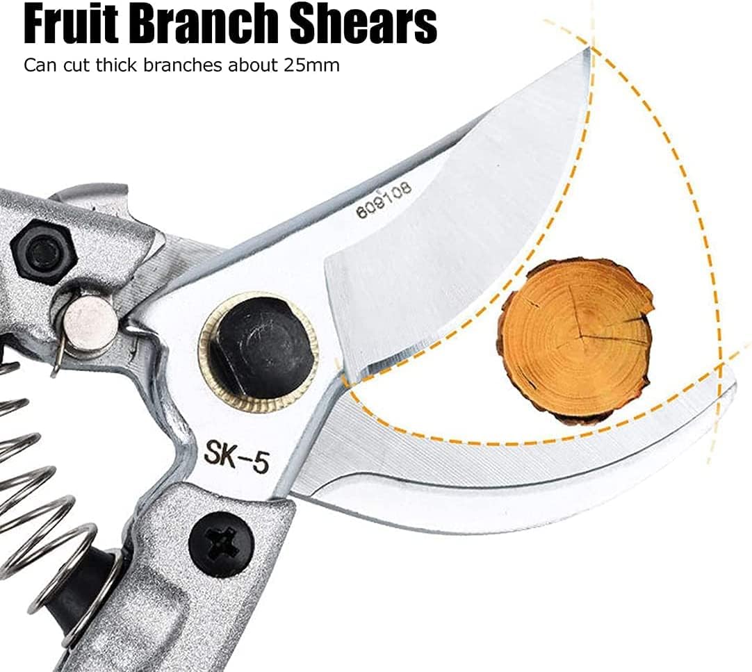 Hand Pruners,Garden Clip, Hand Pruner Garden Tree Trimmers Secateurs Professional Stainless Steel Pruning Scissors Gardening Hand Pruner with Sharp Blade for Trees Flowers Indoor P