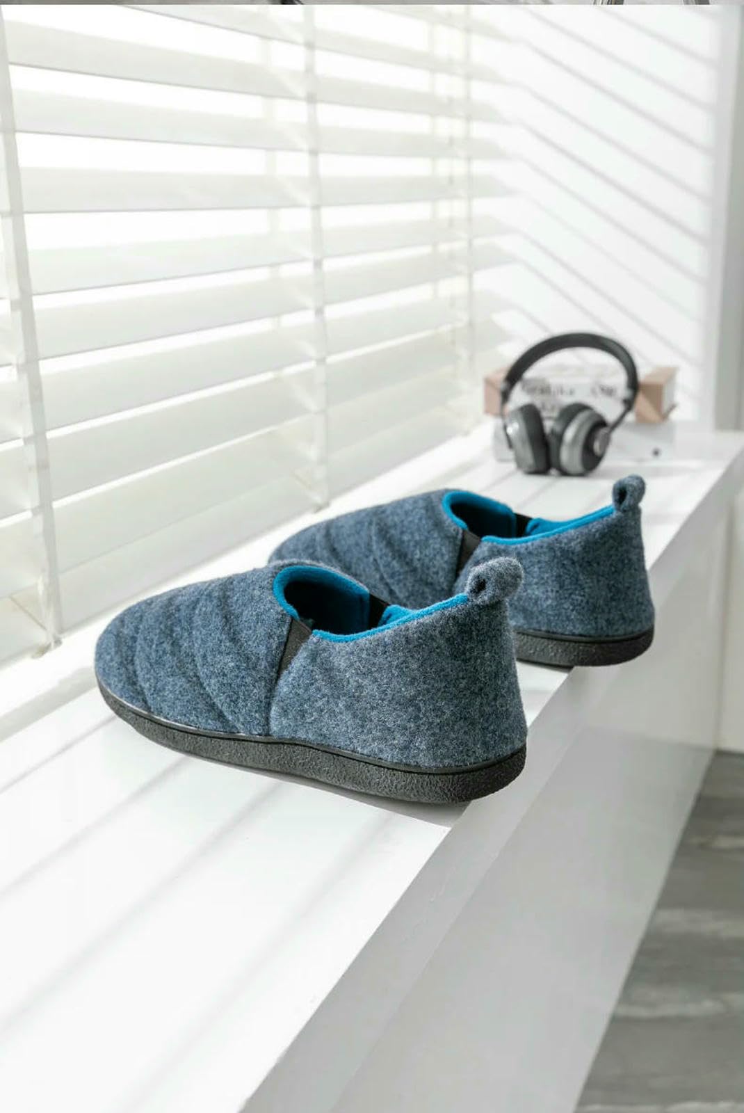 WANGSHUO Pantofole da Donna Invernali Calde Pannelli Uomo Non Slip Comodi Casual Interni E Esterni Peluche Scarpe Letto Uomo-grigio-42-43
