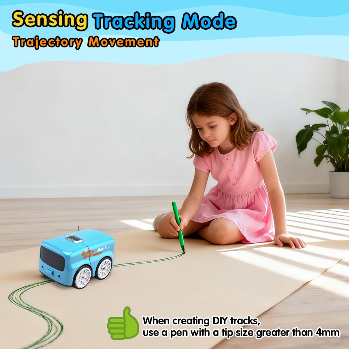 jaming RC Mini Bus,2.4G Remote Control Car Vehicles, City Buses Toy Classic Baby Vehicle, Remote Control Car with LED Lights and Gesture Sensing Bus Toy, Gift for Children Kids Boys Girls (Blue)