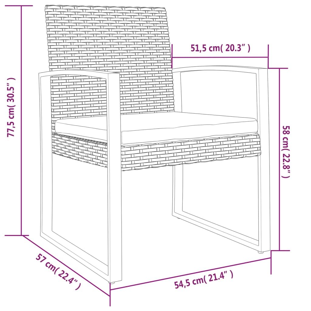 vidaXL Sedie da Pranzo da Giardino 2 pz Nere in Rattan PP