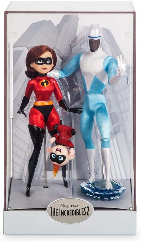 Disney Elastigirl, Jack-Jack, and Frozone Doll Set Designer Collection Pixar Animation Studios Series - Limited Edition