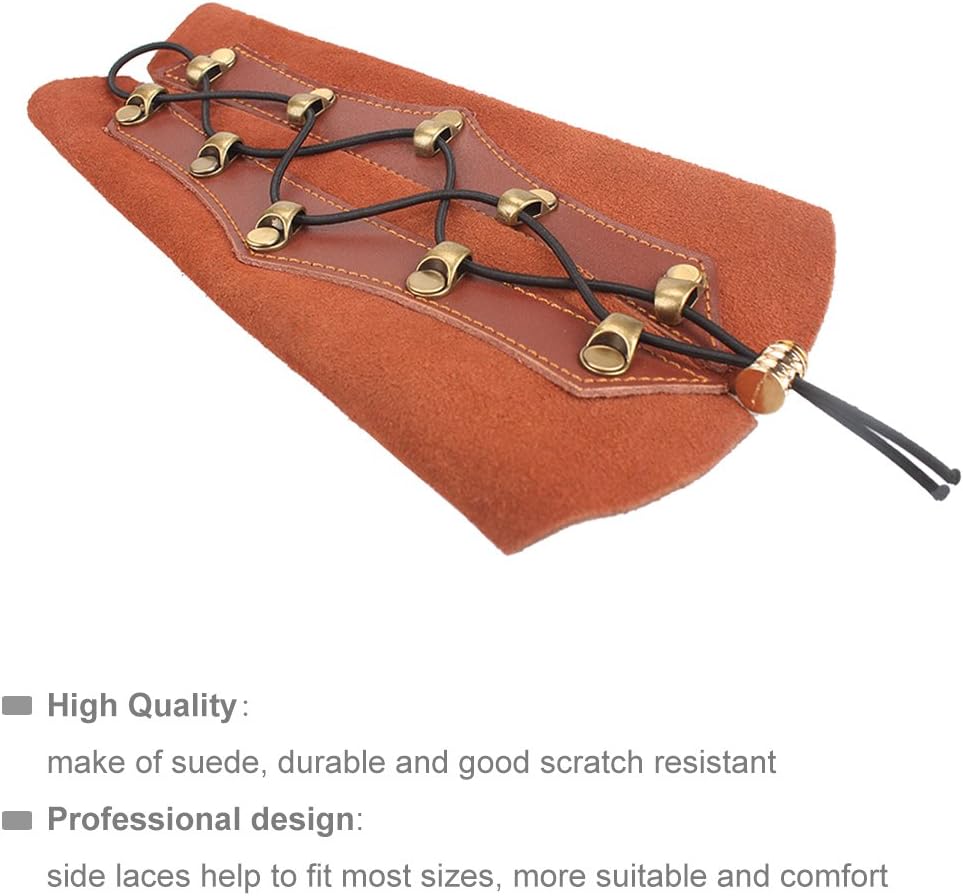 KRATARC Archery Leather Adjustable Wristband Unisex Protective Arm Guard for Hunting Target Bow (Brown (Suede Leather)) : Sports & Outdoors