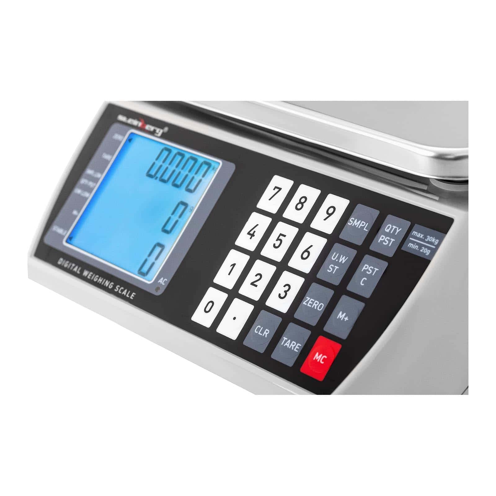 Steinberg Systems Balance Compteuse 30 kg / 1 g 22 x 17 cm 72 h d'Autonomie Appareil de Comptage Pèse-Pièces Pesée Industrielle