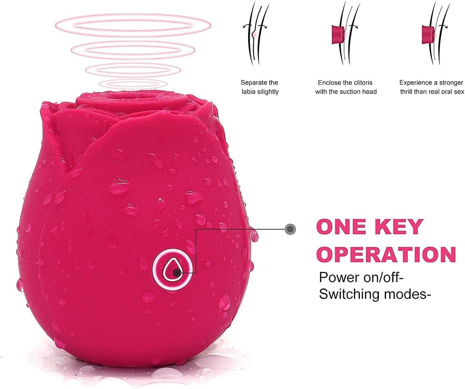 Red Roses Flower Toy for Women, Whisper-Quiet & Waterproof Design Toys Red-87A