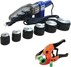 Termofusor Solda Tubos PPR 800w 6 Bocais 20-63mm + Corta Tubo - 220v - 1 Corta Tubo