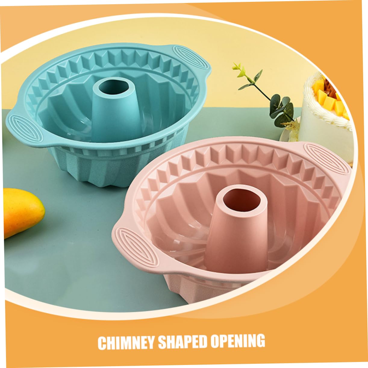 3piezas Molde De Pastel De Antiadherente De Molds Redondos para Mousse y Chiffon Diseño Asas para Hornear Limpieza y Almacenamiento