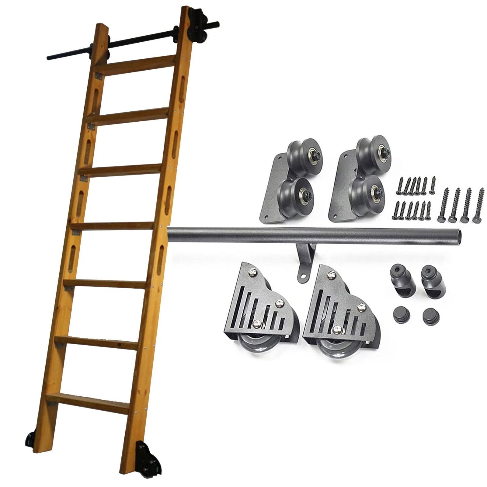 Rail échelle mobile tube rond pour quincaillerie porte grange 4m