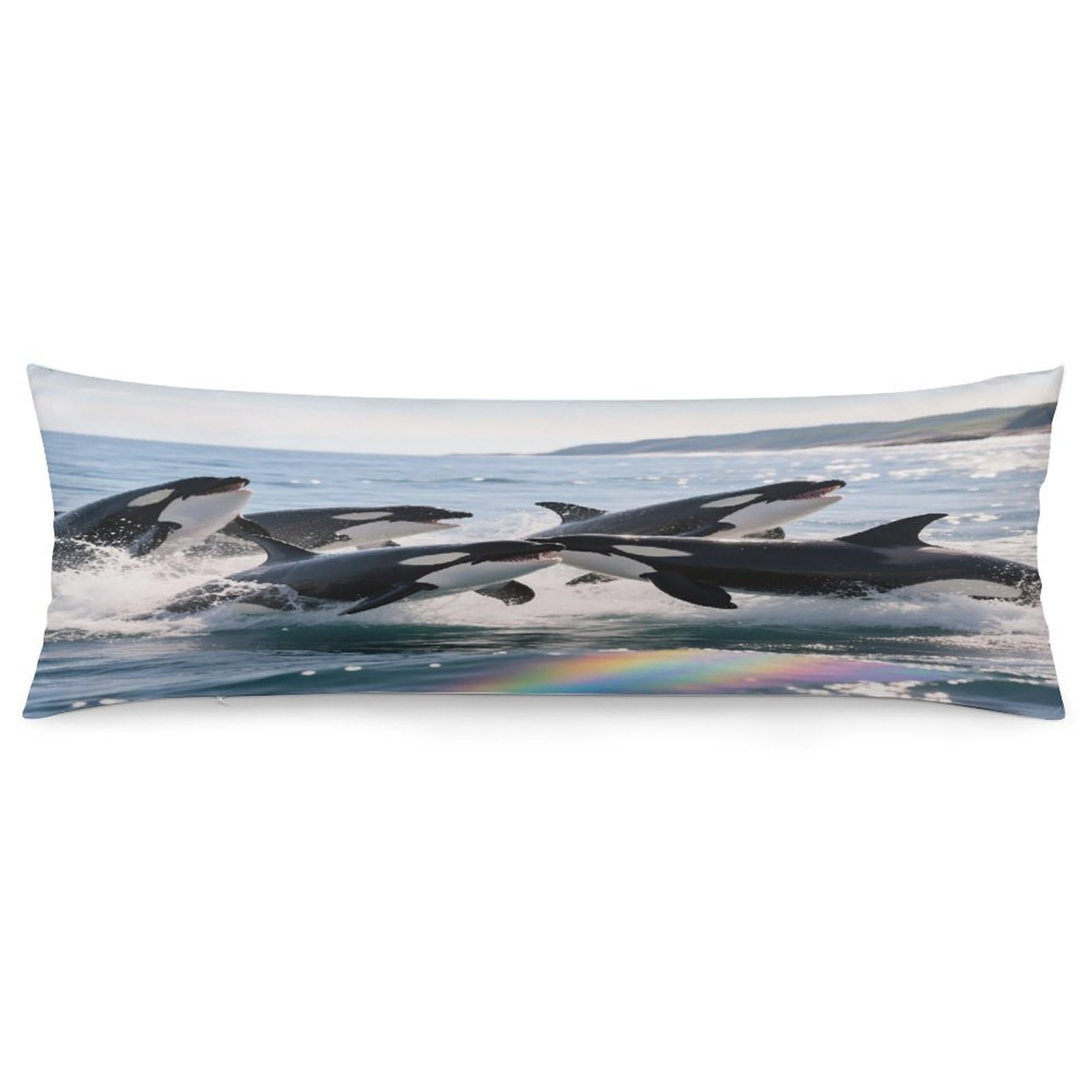 VstaDank Killer Whale Pillow Cover Decorative Lumbar Pillow Cover 19x53 Inch Long Body Pillows Case Soft Luxury Decorative Throw Pillowcase for Couch Sofa Bedroom Car Decor Pillowcover
