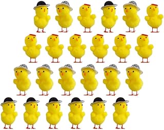 24pcs Easter Mini Chicks Plush Mini Chicken Chenille Chicks Easter Basket Stuffers Party Favors Decorations for Over 3 Years Old